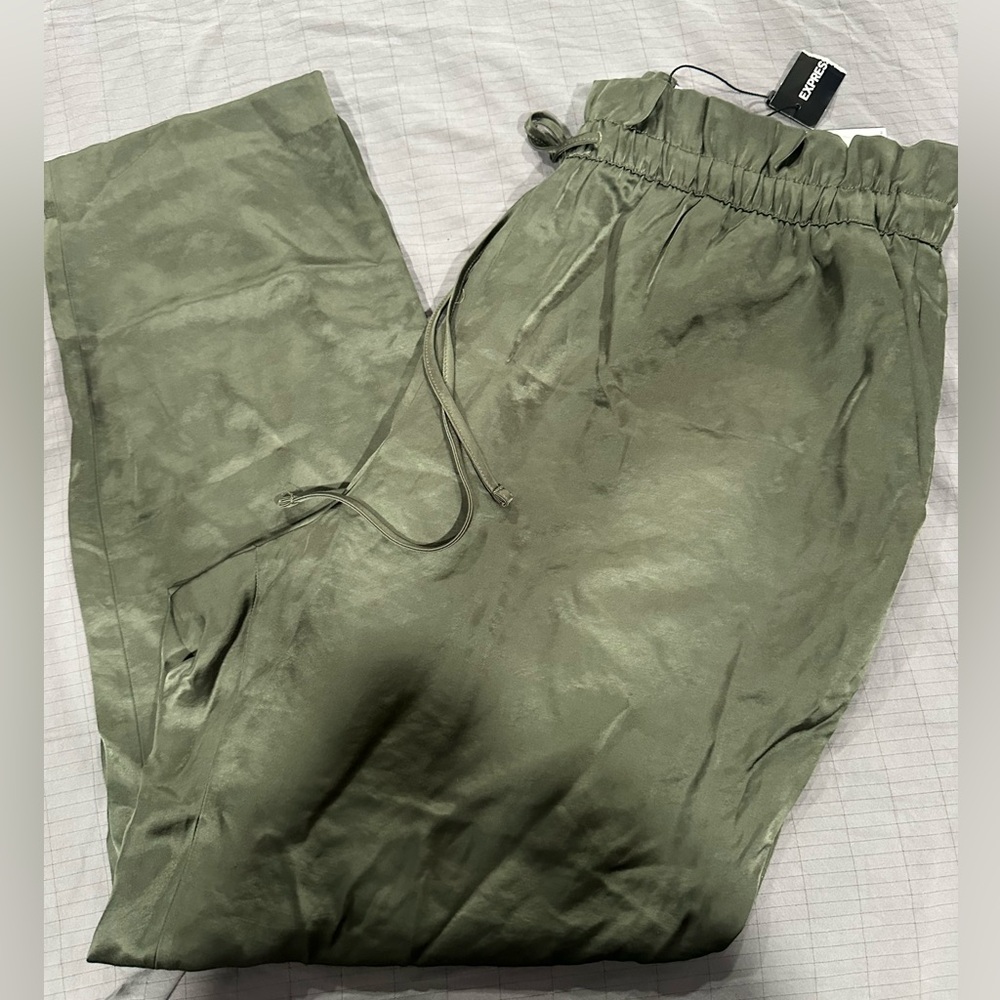 Express Olive High Rise Joggers Size L